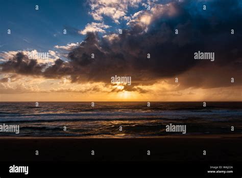 Sunrise Over Terrace Beach Stock Photo Alamy