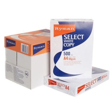 Ryman Select Copy Ream Of Paper A4 80gsm 500 Sheets Box Of 5 Reams