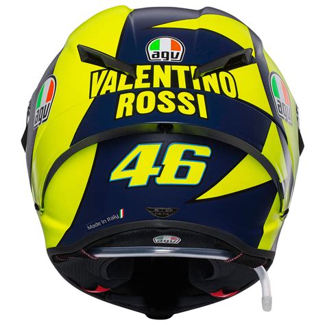 Teil der offiziellen valentino rossi vr46 serie mit dem vr46 hologramm auf dem etikett. Valentino Rossi AGV Pista GP R 2018 'SoleLuna' helmet ...
