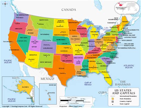 U S Map States And Capitals World Map