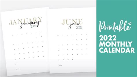 2022 Calendar Printable Watercolor Floral Calendar 2022 Etsy Free