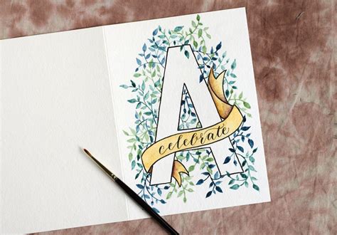 Learn how to make diy watercolor cards. Watercolor Initial DIY Birthday Card Tutorial | The ...