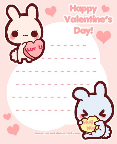 Printable Valentine S Day Stationary By Pijenn On DeviantART Kawaii Valentine Memo Pad Design