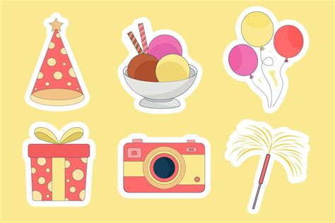 Flat Vector Party Element Collections Illustration Simple Fun And