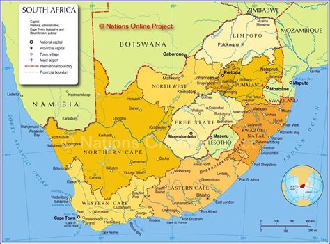 South Africa Map South Africa Tourist Africa Map