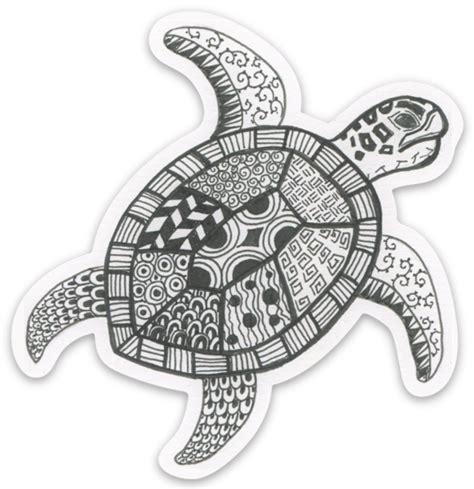 Zentangle Turtle Sticker Zentangle Turtle Sticker Design