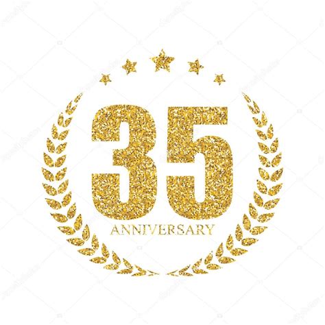 Template Logo 35 Years Anniversary Vector Illustration Stock Vector By