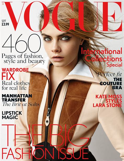 Cara Delevingne On Vogue Uk September 2014 Cover 60s Chic Fashion