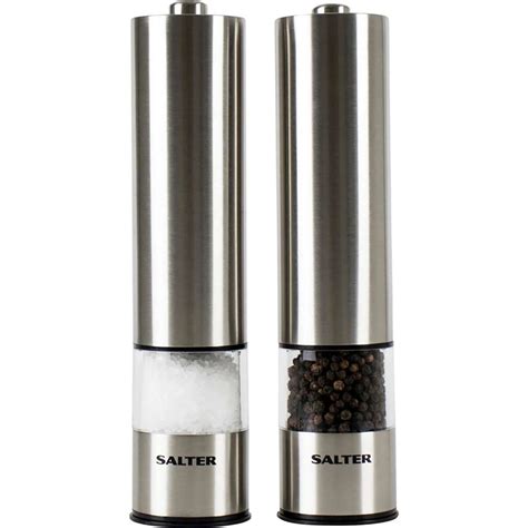 Salter Stainless Steel Electronic Salt And Pepper Mill Set Woolworths