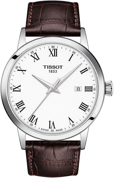 Tissot Mens Classic Dream Stainless Steel Dress Watch Brown T1294101601300 Amazonca Watches