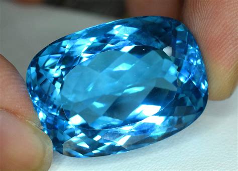 Swiss Blue Topaz Loose Gemstone Electric Blue Color 8535 Etsy Uk