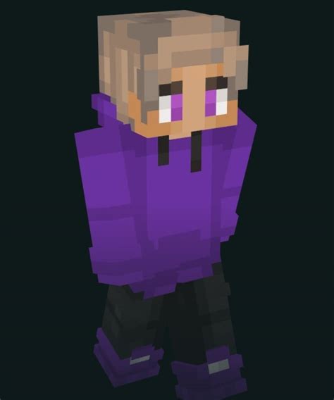 Purple Minecraft Character