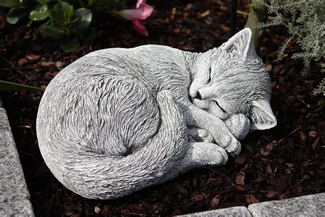 Sleeping Cat Pet Statue Cat Figure Concrete Statue Garden Art Etsy