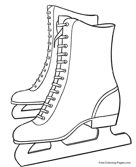 Pair Of Ice Skates Coloring Coloring Pages