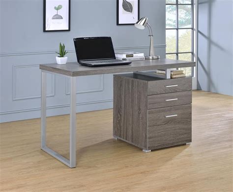 Navy blue / gold raveena desk item: BRENNAN DESK - Contemporary Weathered Grey Writing Desk ...