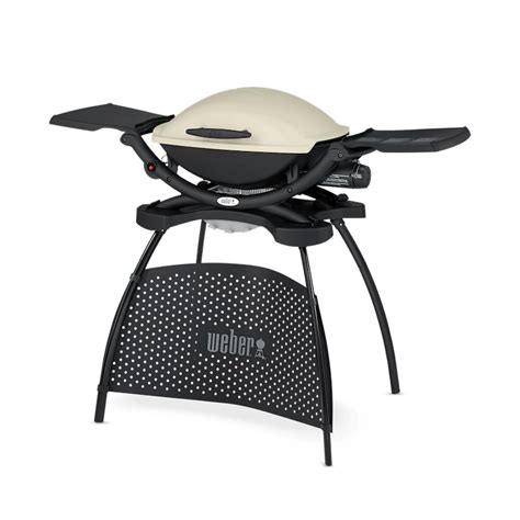 Weber Q2200 Portable Propane Gas Grill With Side Tables On Q Cart Web