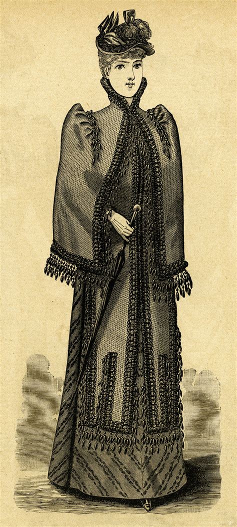 Victorian Lady Black And White Clip Art Victorian Fashion Image