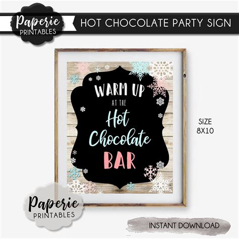 Hot Chocolate Bar Sign 8x10 Warm Up At The Hot Chocolate Etsy Hot