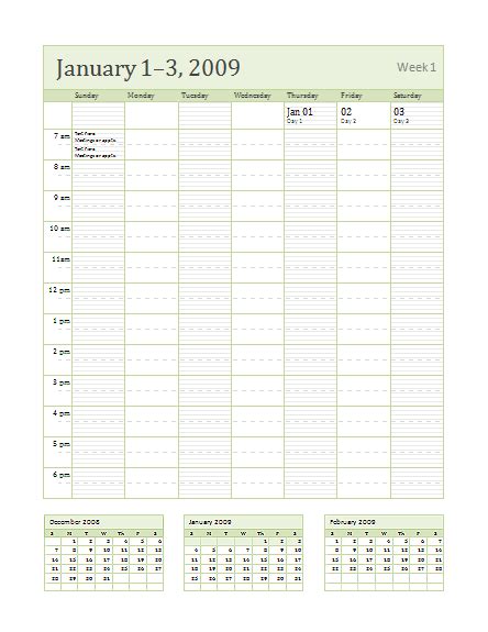 Weekly Schedule Template Word Template Business