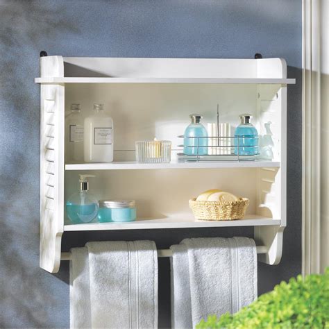 Bathroom, amazing black wooden shelves with stainles towel bar as cool. Nantucket Bathroom Wall Shelf Wholesale at Koehler Home Decor