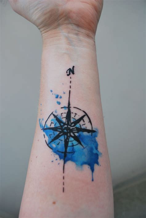Gorgeous Compass Tattoo With Watercolour Done By David From Chronic Ink Toronto Compass