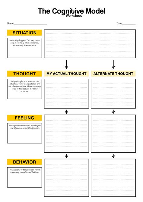 Cognitive Behavioral Therapy Worksheet Fabad