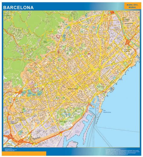 Barcelona, considerada como una de las ciudades más bonitas de europa, tiene un carácter dinámico y abierto, que invita al ocio, a pasear y a disfrutar. Barcelona Mapa Vinilo | Netmaps. Mapas de España y del mundo