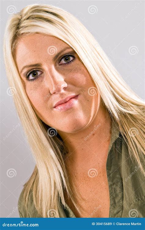 Closeup Of A Young Caucasian Blonde Female Stock Image Image Of