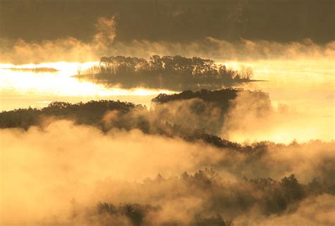 Foggy Sunrise Quabbin Islands Photograph By John Burk
