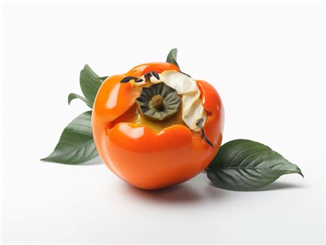 Persimmon On A White Background 3d Art Persimmon Png Transparent Image