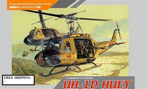 135 Vietnam Era Uh 1d Huey Helicopter W Crew ~ Nam Series Dragon