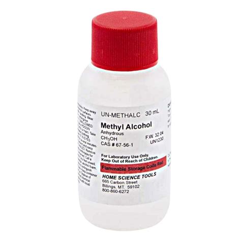 Methyl Alcohol 30 Ml Home Science Tools