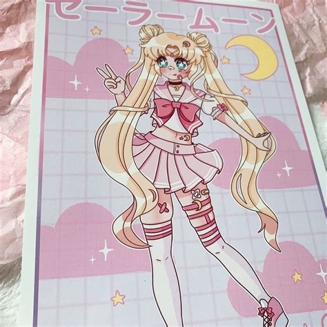 Kawaii Pastel Pink Aesthetic Sailor Moon Art Print Sailor Moon Art The Best Porn Website