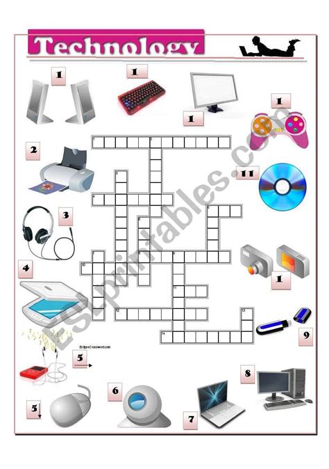 Technology crossword - ESL worksheet by andreaewa