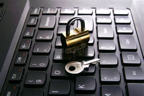 Padlock And Key On A Computer Keyboard Stock Image Image Of Online