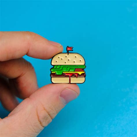 Burger Pin Food Enamel Pin Badge Things By Us