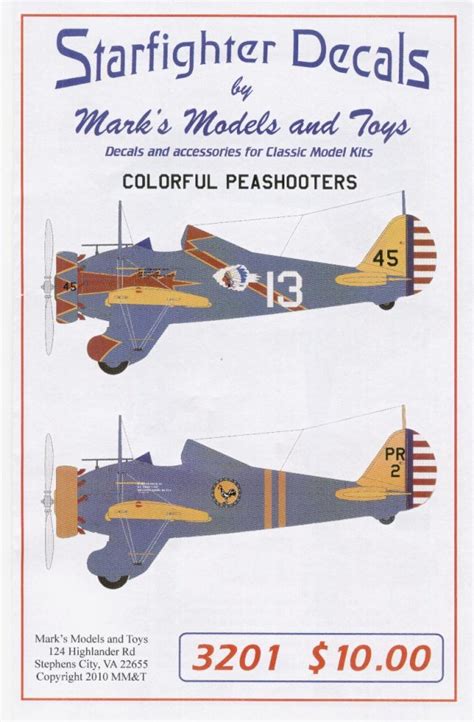 Starfighter Decals 132 Colorful Peashooters P 26a Decal Sheet