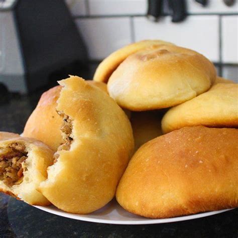 Baked Piroshki Russian Hand Pie A Super Soft Fluffy Bun Filled With