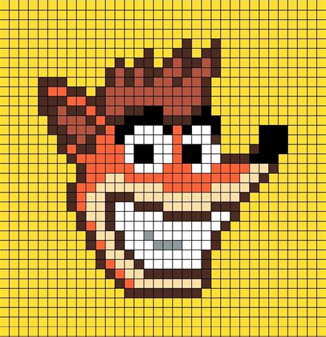 Crash Bandicoots Face Pixel Art In 2021 Pixel Art Crash Bandicoot