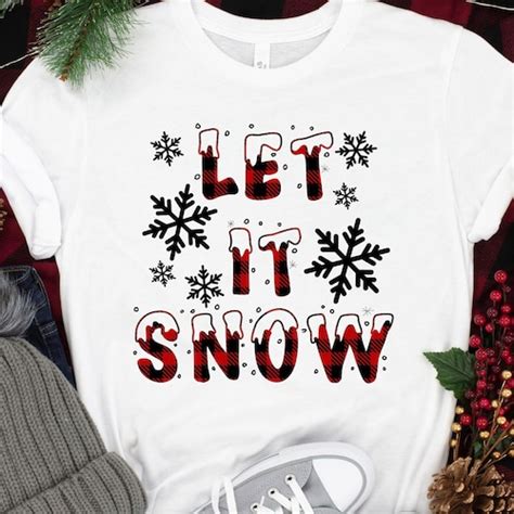 Let It Snow Svg Buffalo Plaid Svg Christmas Quote Svg Etsy