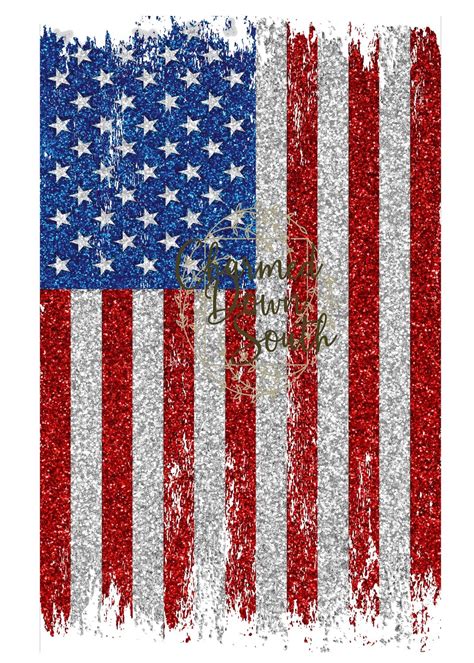 American Flag Glitter Digital Design