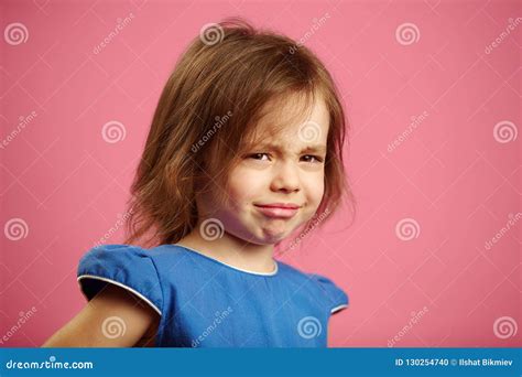 Little Girl With A Sad Face Is Going To Cry Expresses Upset Mood Stock