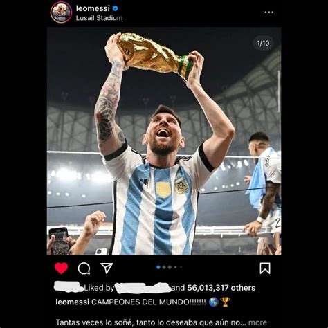 Lionel Messi Instagram Most Liked Post By A Sportsperson In History