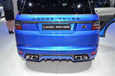 Paris France October 03 2018 Range Rover Svr At Paris Motor Show