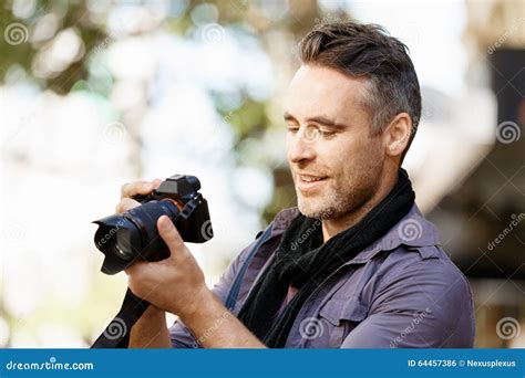 Male Photographer Taking Picture Stock Photo Image Of Background