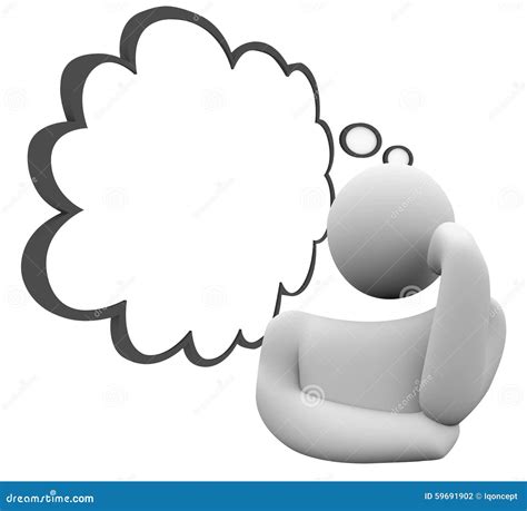 Thinker Thought Cloud Question Thinking Person Wondering Daydrea Stock