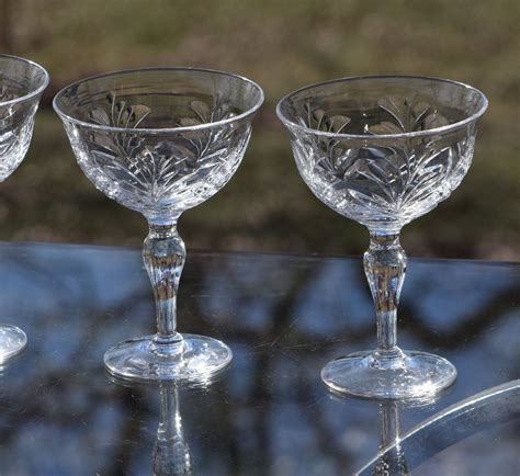 Vintage Crystal Cocktail Martini Glasses Set Of 4 Stuart Crystal