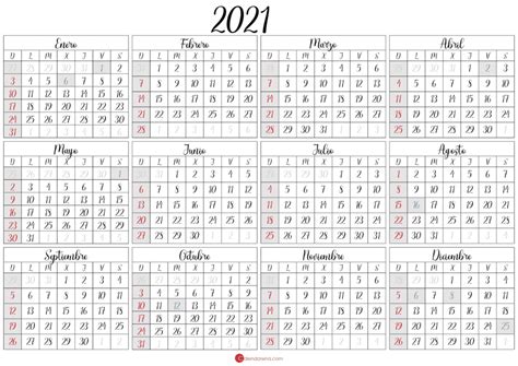 Descargar Gratis Calendario 2021 España 🇪🇸 Calendarena