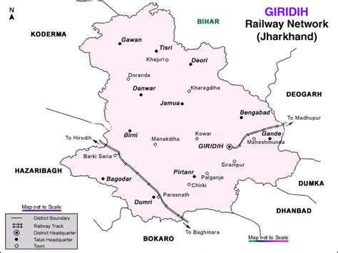 Rail Map India Giridih Railways Map