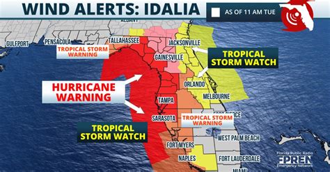 Current Watches Warnings Evacuations And Closures For Florida Counties As Idalia Closes In